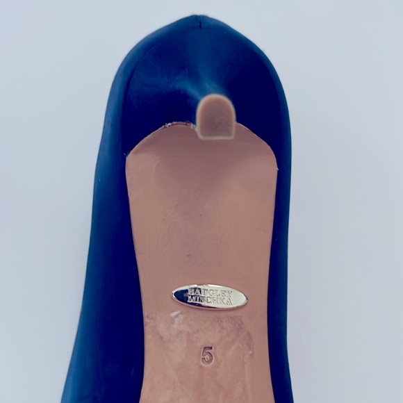 *Badgley Mischka Royal Blue Satin Pumps  Rhinestone Embellishment Size 5 - Picture 8 of 15